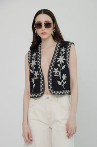 Chaleco Negro Boho