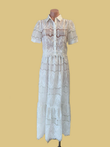 Set Blanco Algodón Maxi Falda