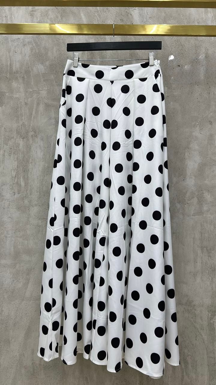 Pantalón Wideleg Dots Blanco