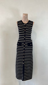 Vestido Rayas Tejido Botones
