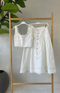 Set Top Falda Blanco Denim