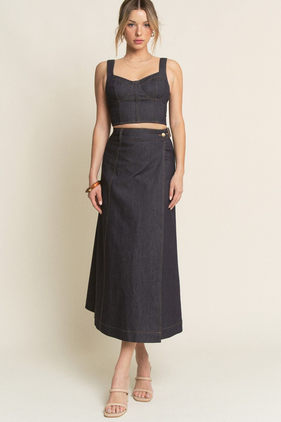 Set Top Falda Maxi Denim