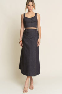 Set Top Falda Maxi Denim