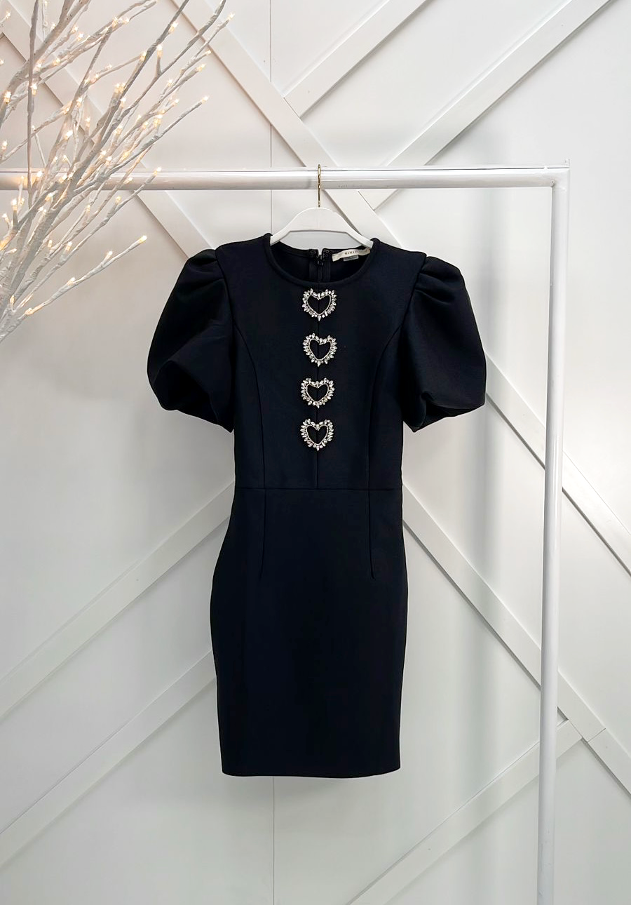 Vestido Negro Corazones