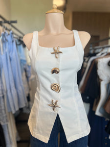 Tank Top Ivory Broches