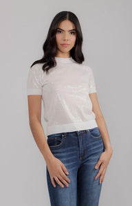 Blusa Sequin Blanca