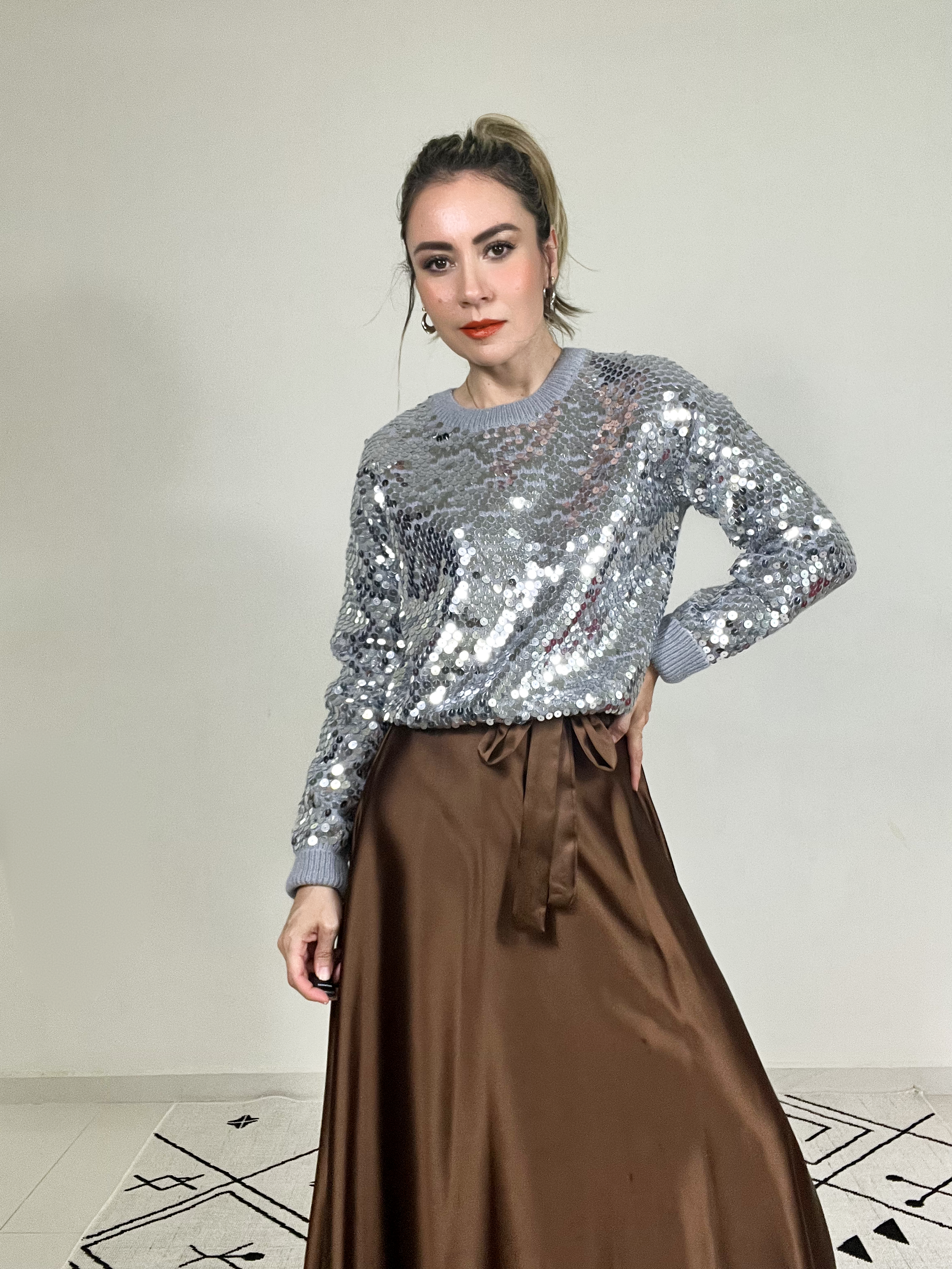 Suéter Sequin Gris