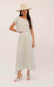 Set Rayas Verde Falda