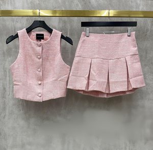Set Rosa Chaleco Mini Falda