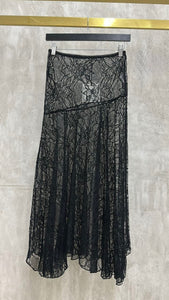 Falda Maxi Encaje Negro