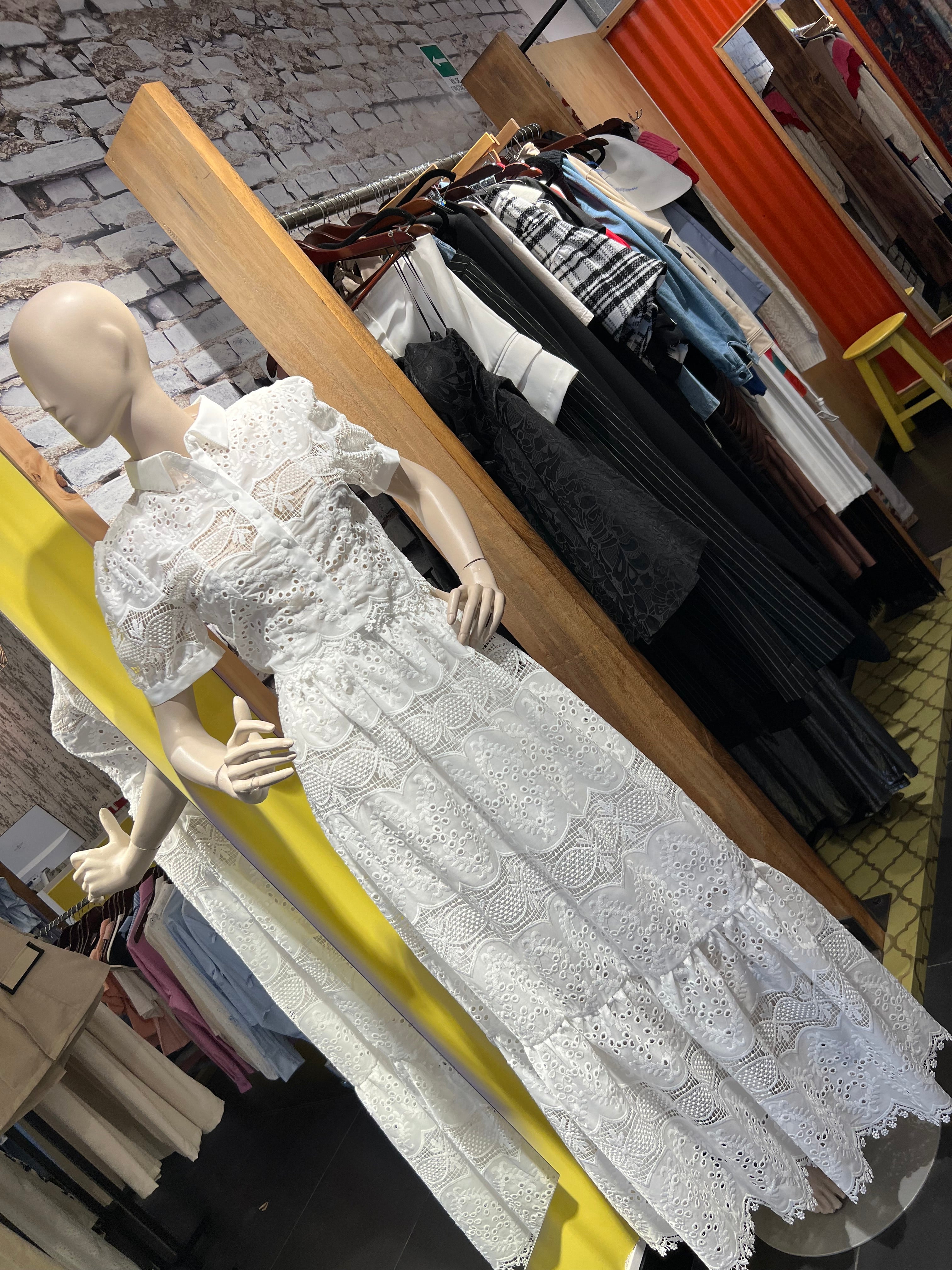Set Blanco Algodón Maxi Falda