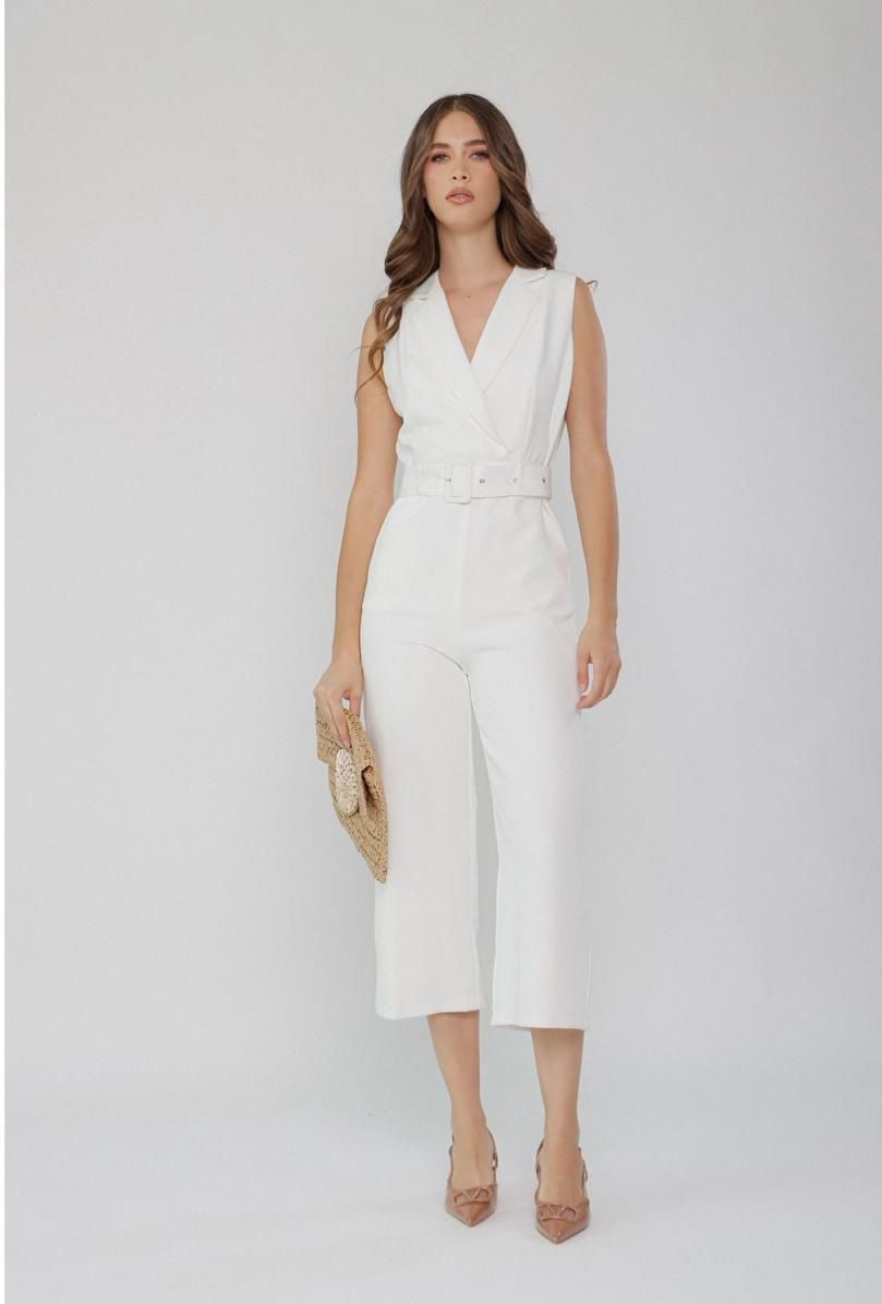 Jumpsuit Blanco Cinto