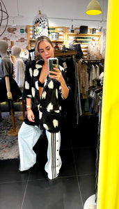 Blazer Blanco Negro Manchas
