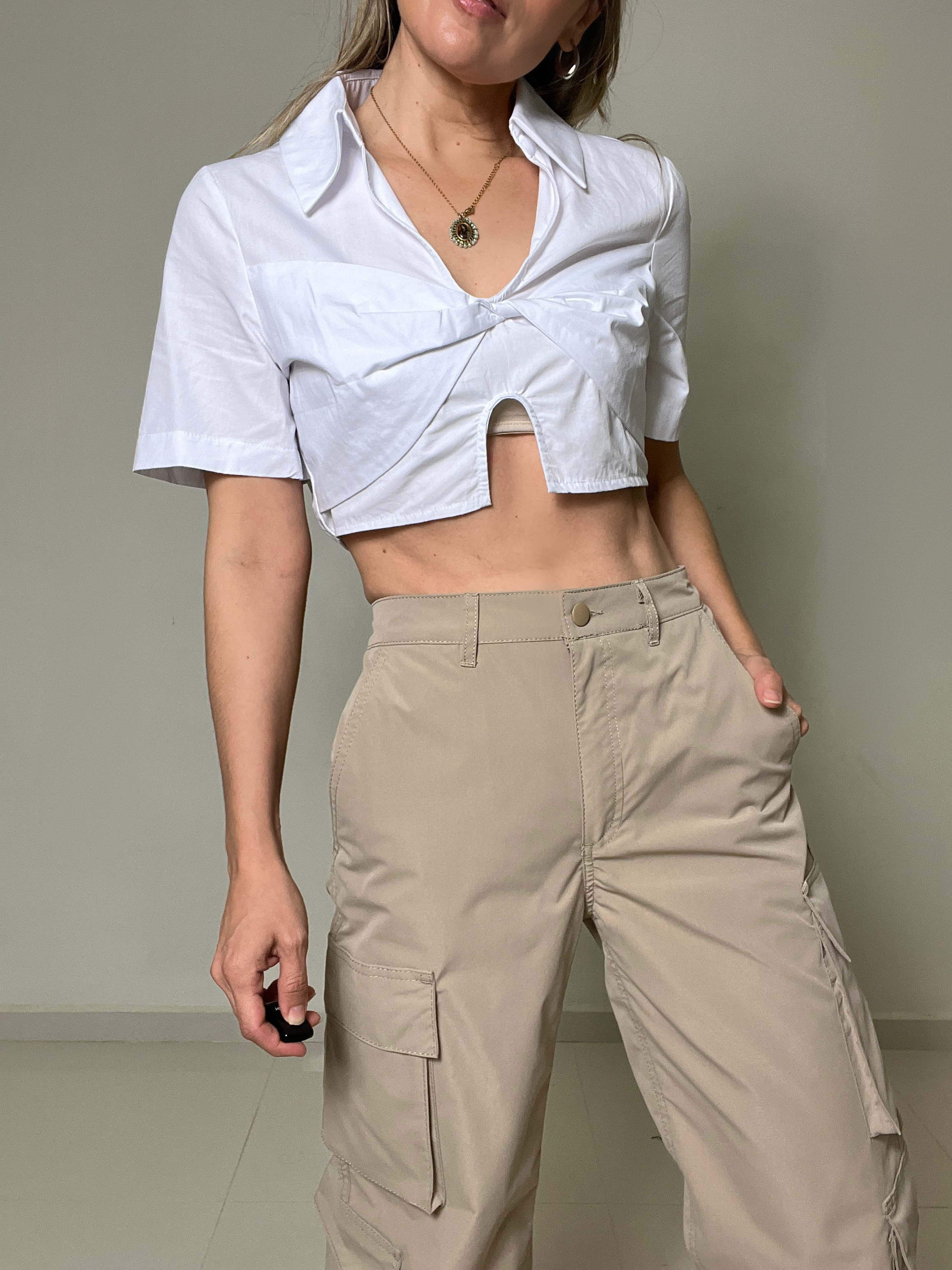 Camisa Crop Blanca