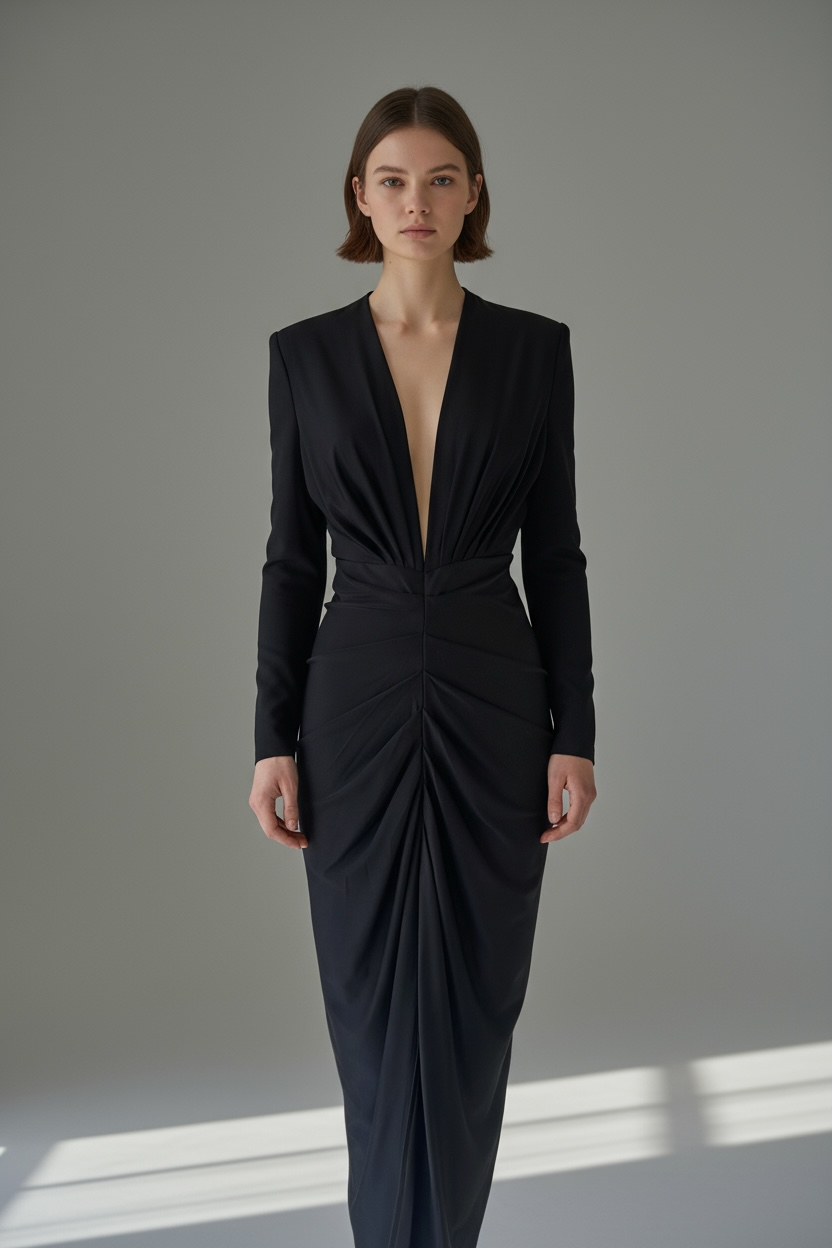 Vestido Negro Escote V