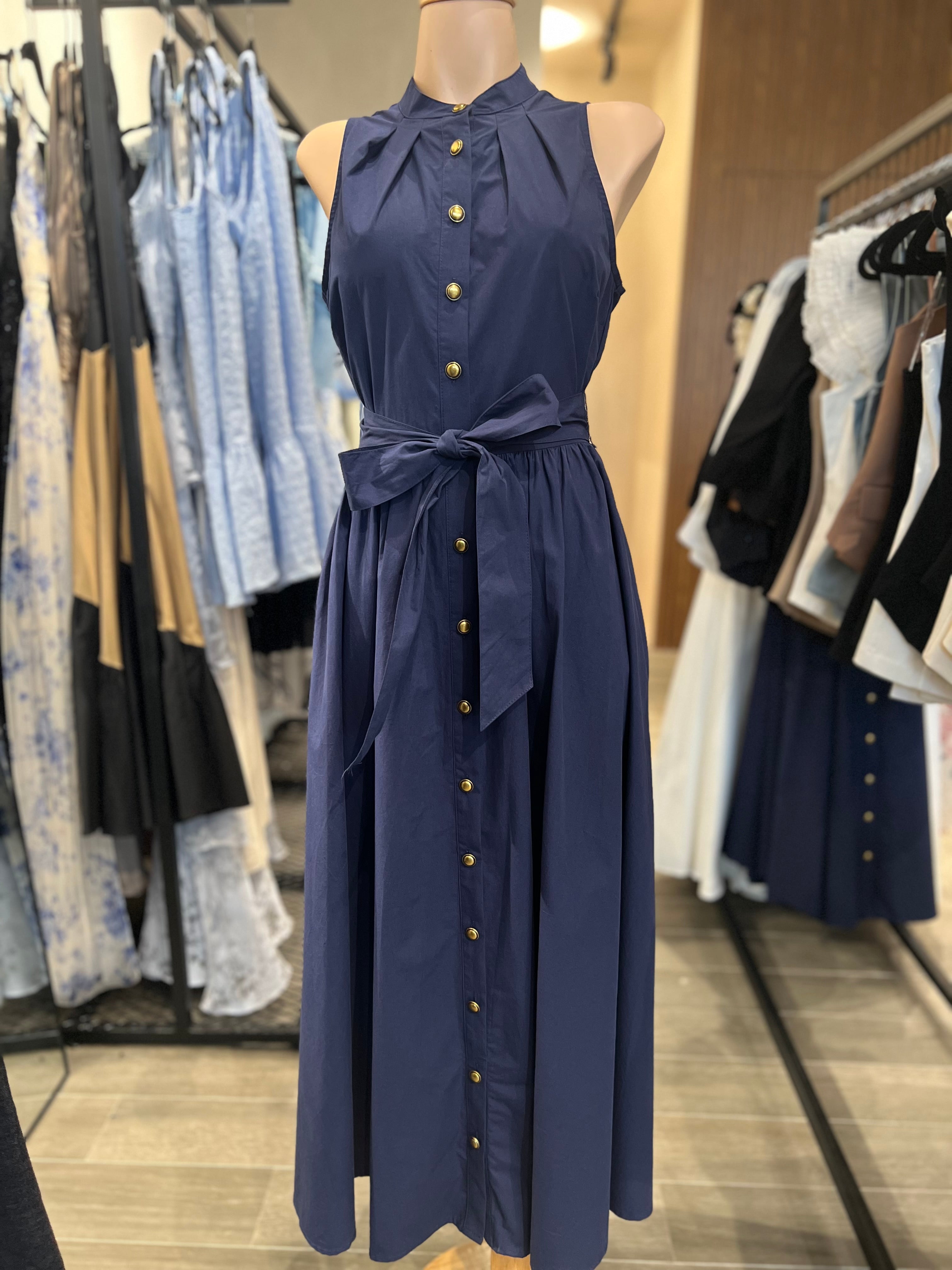 Vestido Maxi Azul Amarre
