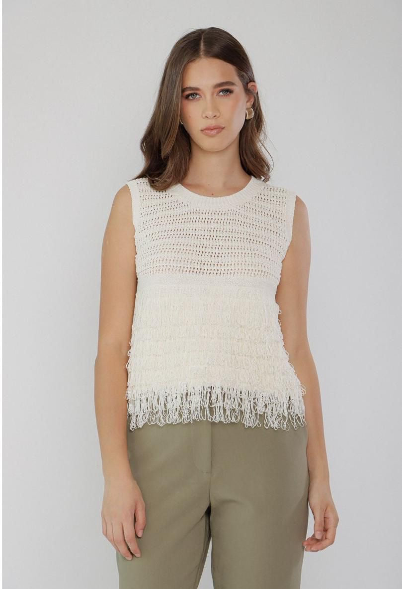 Top Ivory Tejido Pelitos