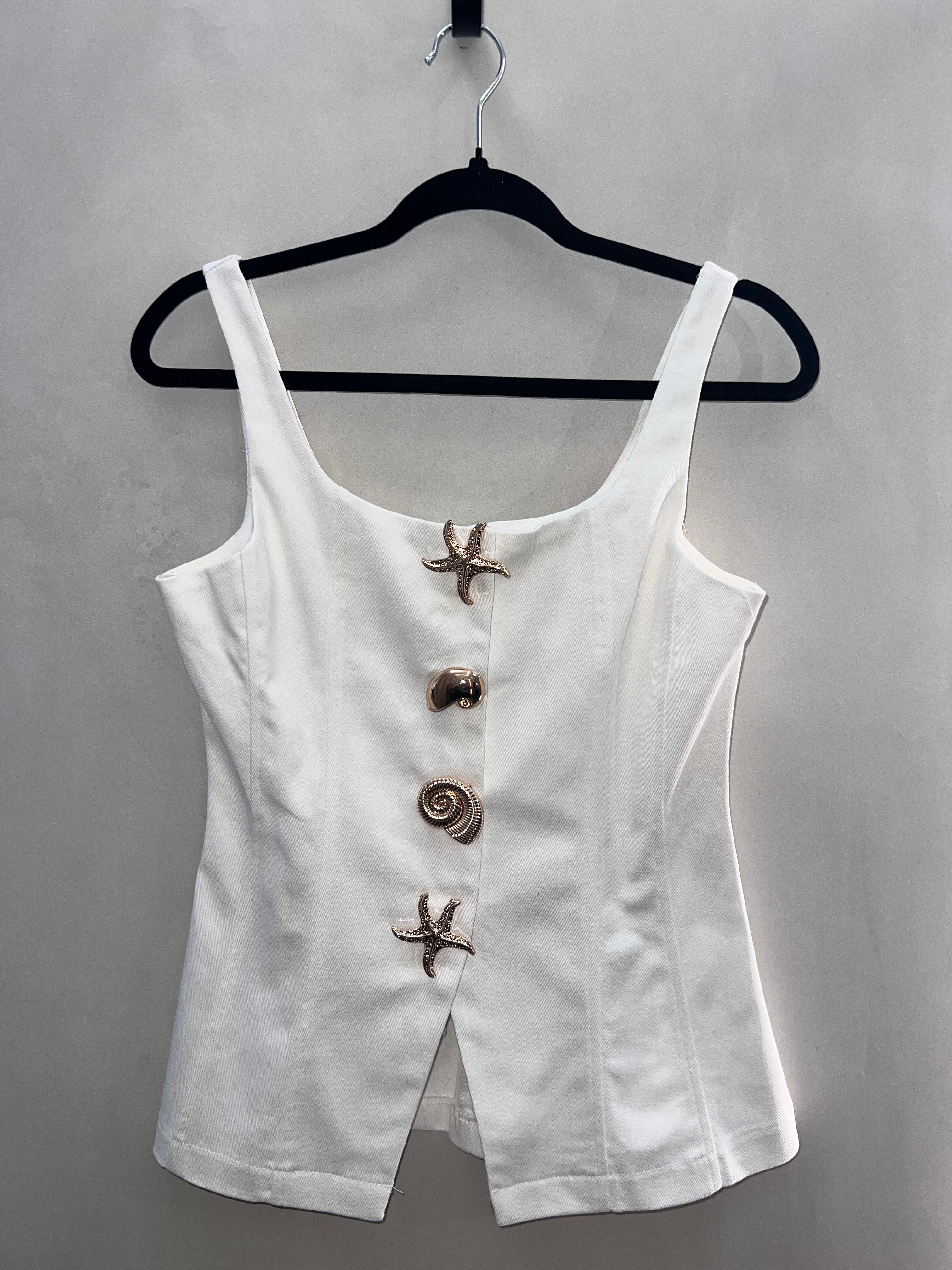 Tank Top Ivory Broches