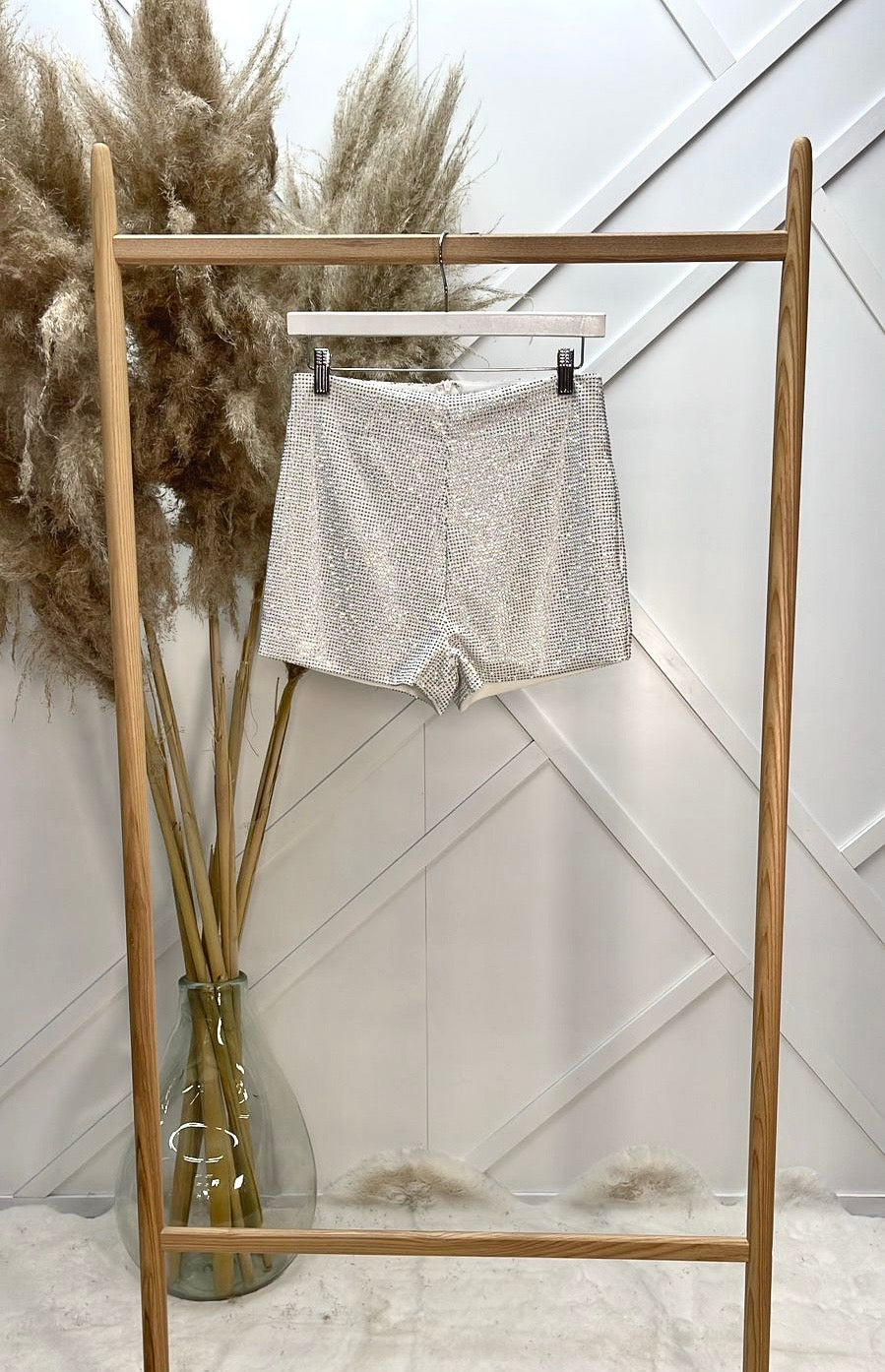 Short Blanco Brillos