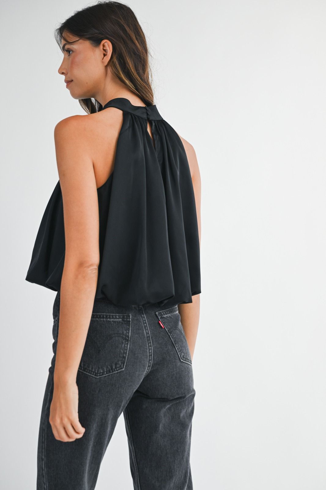 Top Halter Globo Negro