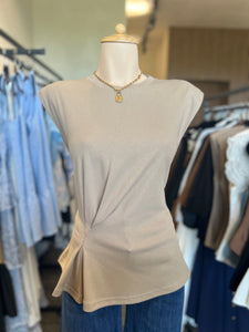 Blusa Taupe Fruncida