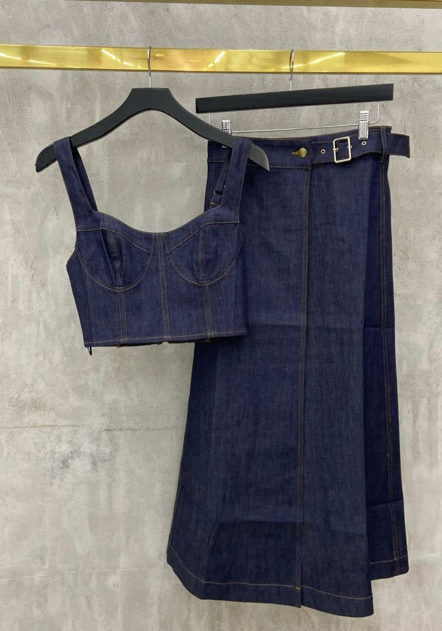 Set Top Falda Maxi Denim