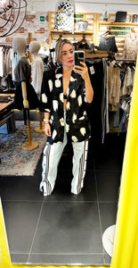Blazer Blanco Negro Manchas