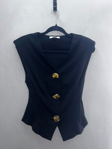 Chaleco Negro Broches