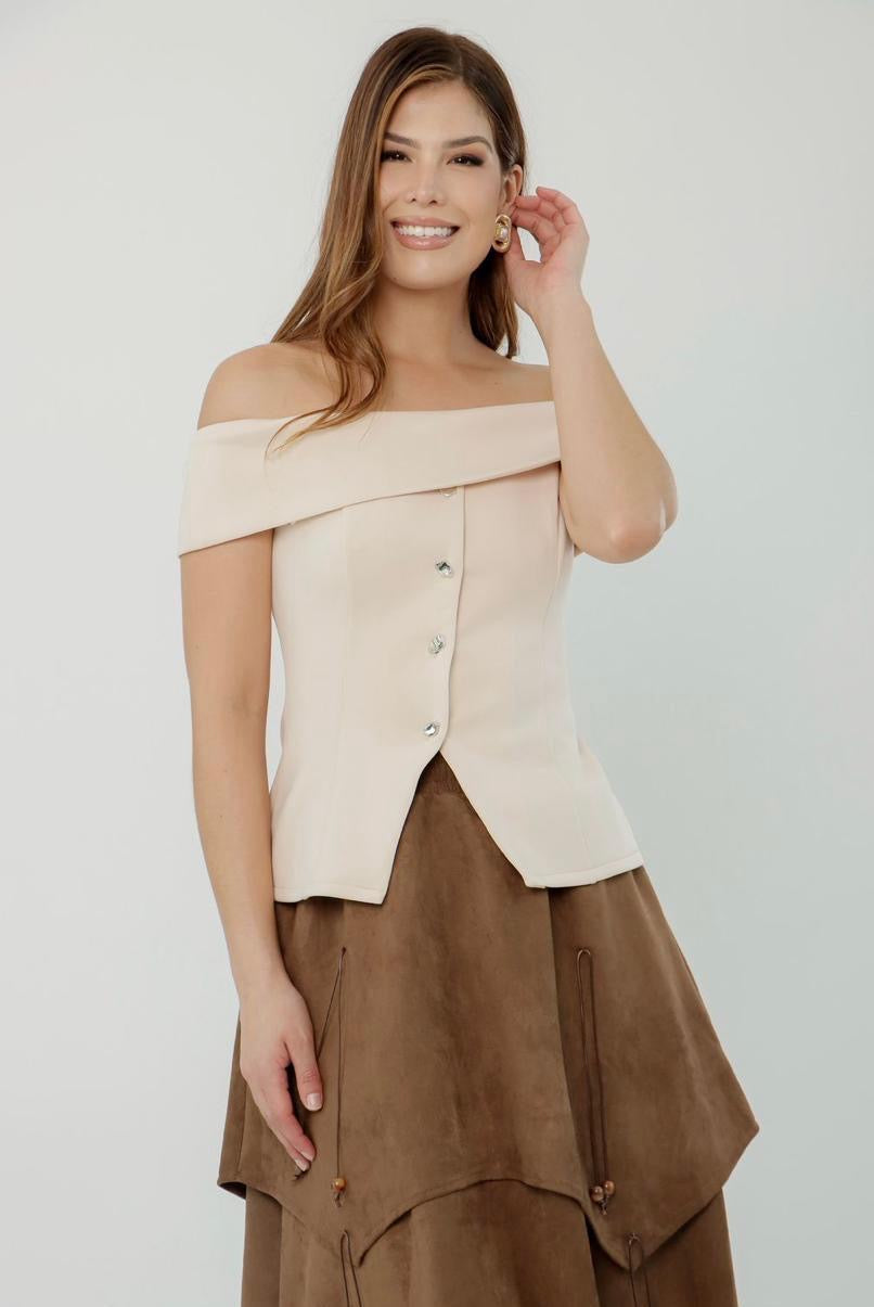 Top nude off shoulders
