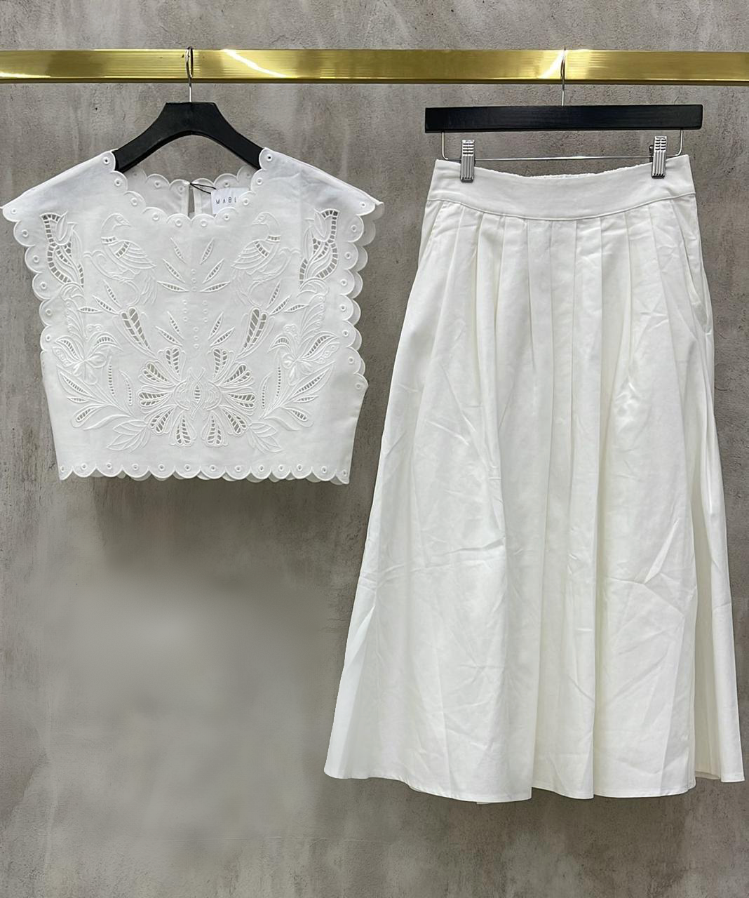 Set Blanco Falda Midi