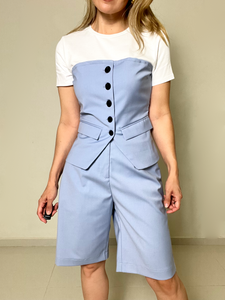 Blusa con Corset Azul