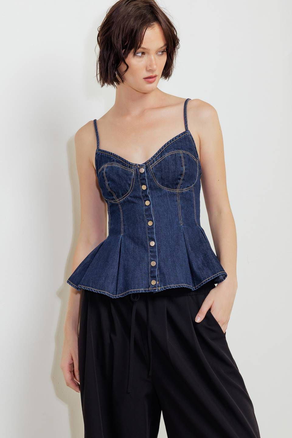 Top peplum denim