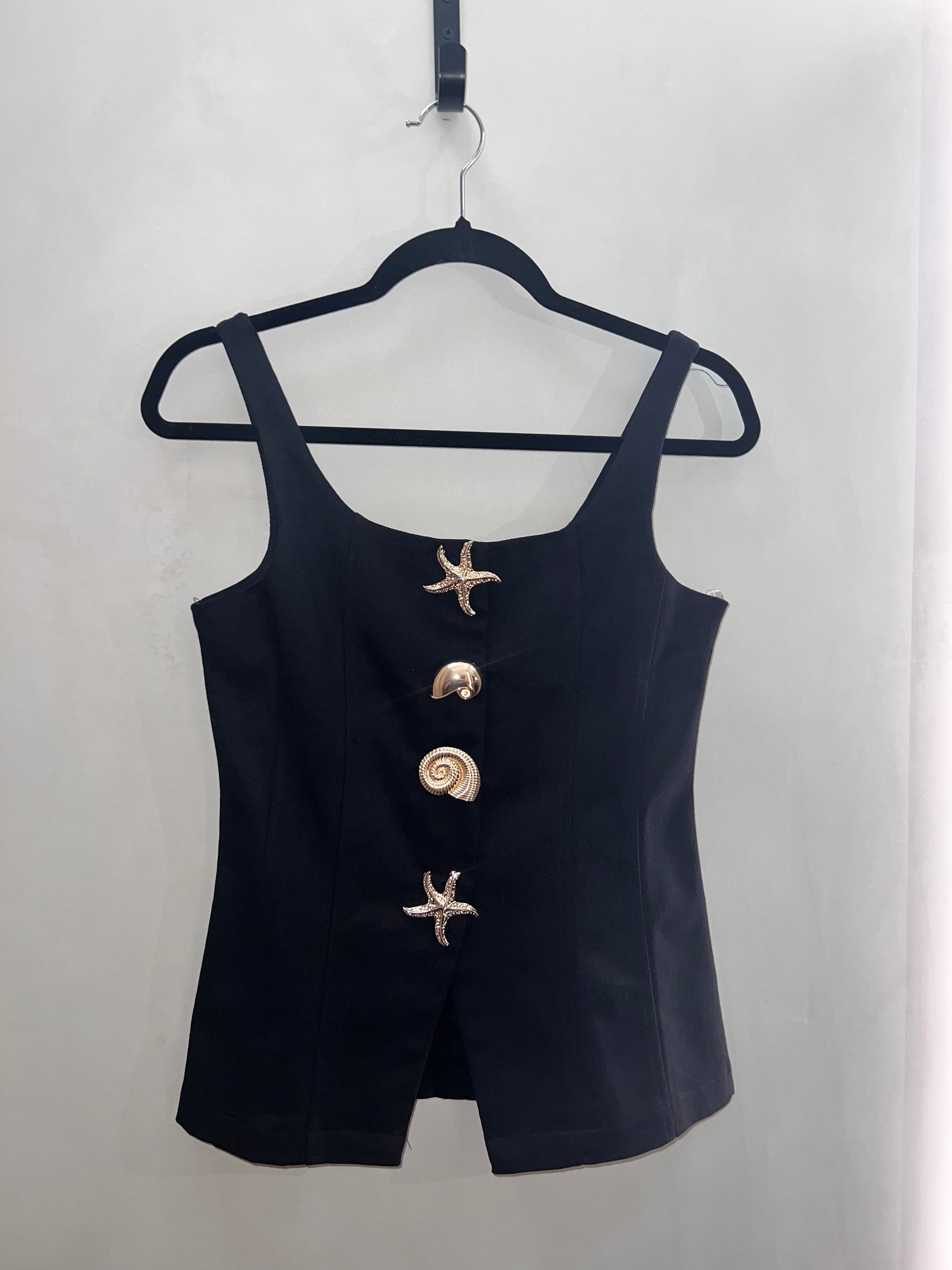 Tank Top Negro Broches