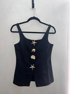Tank Top Negro Broches