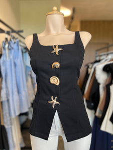 Tank Top Negro Broches