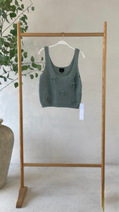Top Tejido Verde Moñitos