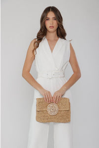 Jumpsuit Blanco Cinto