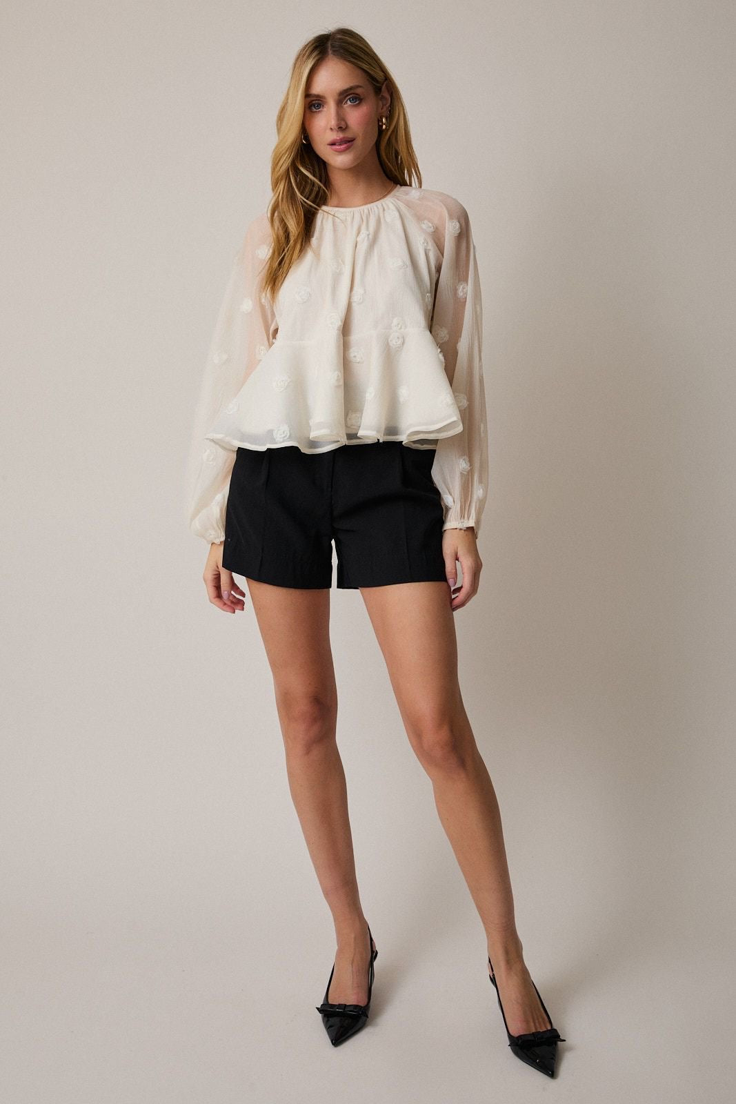 Blusa Ivory Gasa Peplum