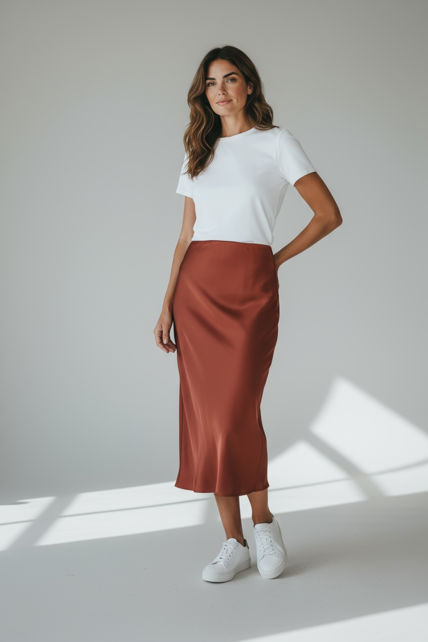 Maxi Falda Satin Shedron