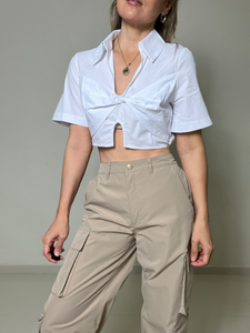 Camisa Crop Blanca