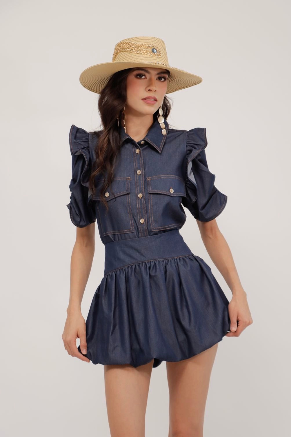 Set Mezclilla Mini Falda