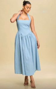 Maxi Azul Halter Midi