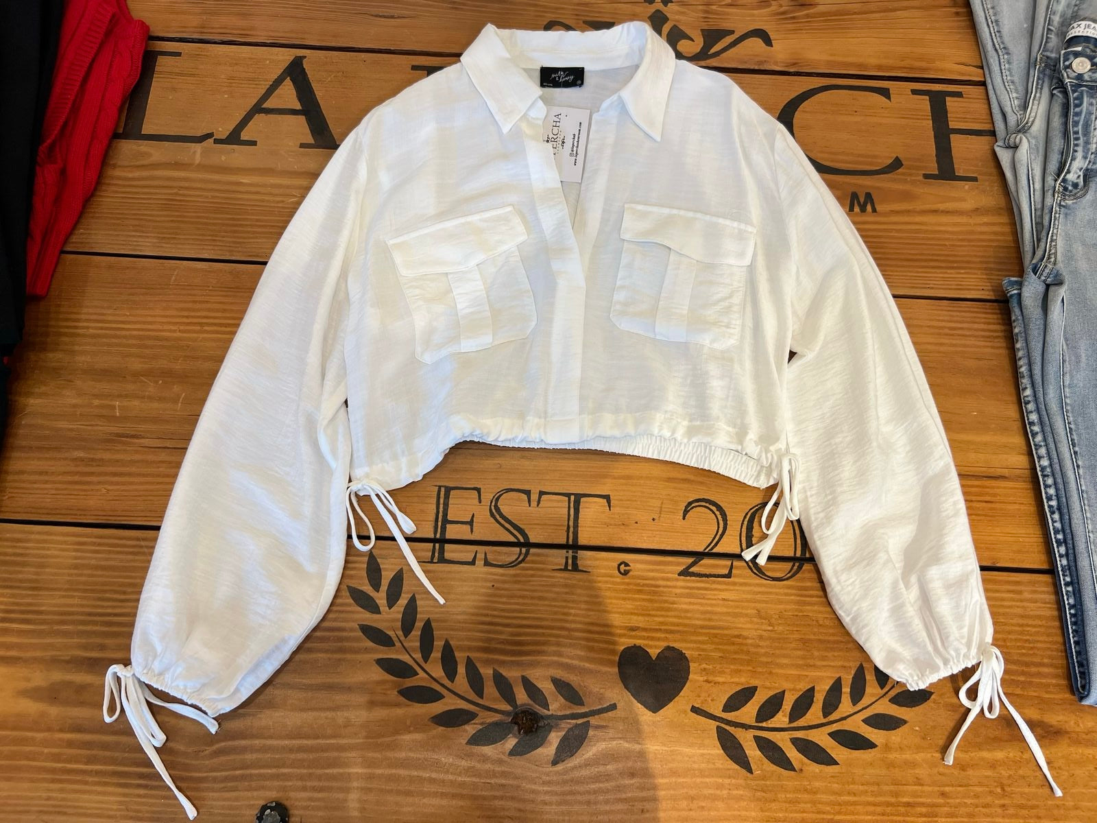 Camisa Blanca Corta Jareta