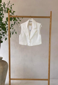 Chaleco crop blanco