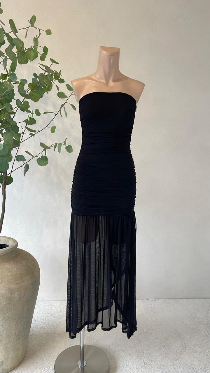 Maxi strapless negro