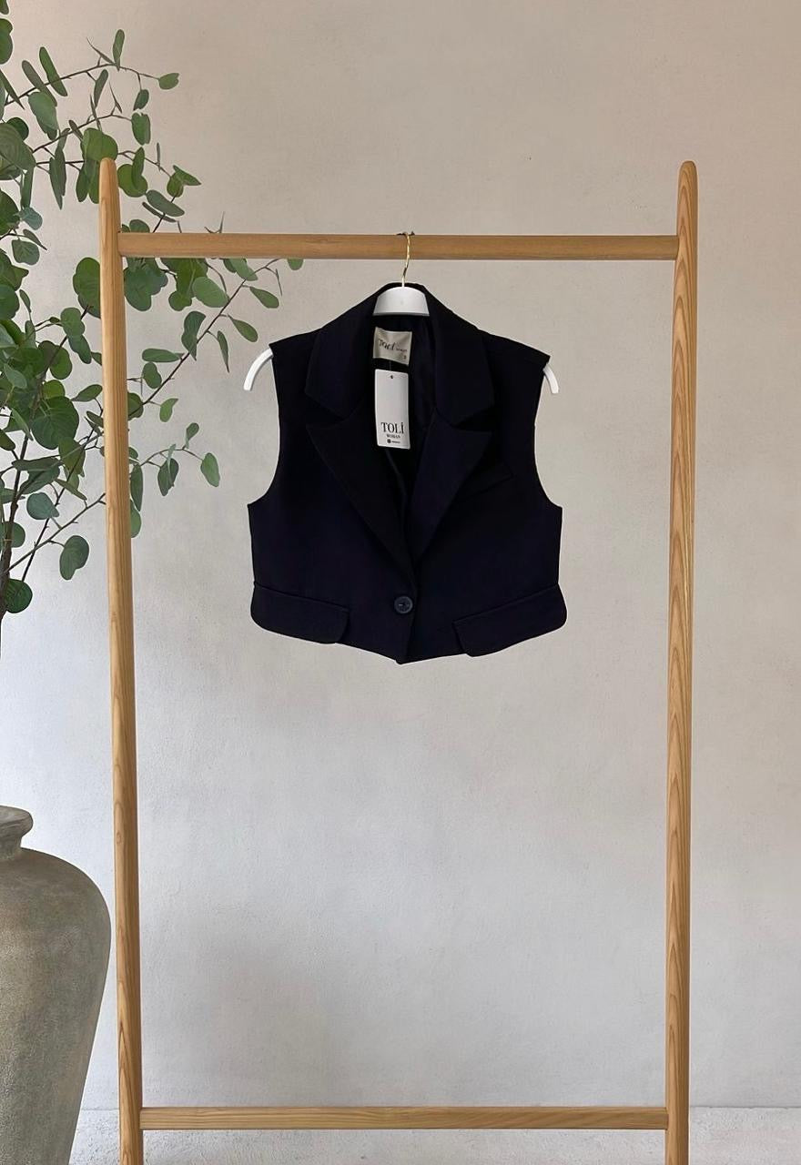 Chaleco crop negro