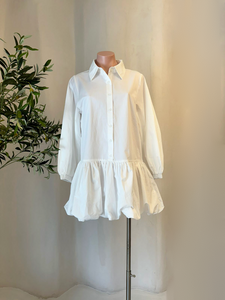 Vestido Blanco Globo Camisero
