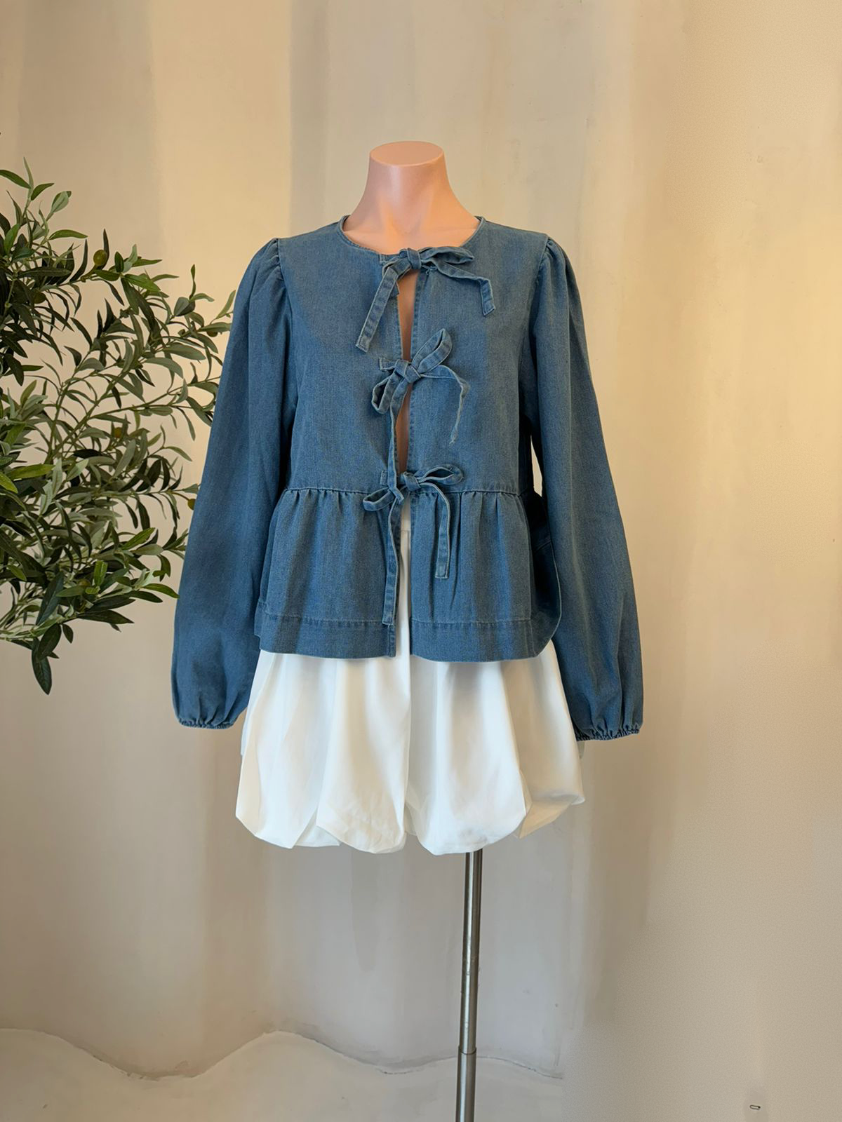 Blusa Denim Oscura Coquette