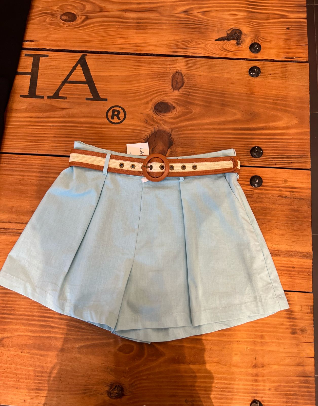 Short Azul Cinto