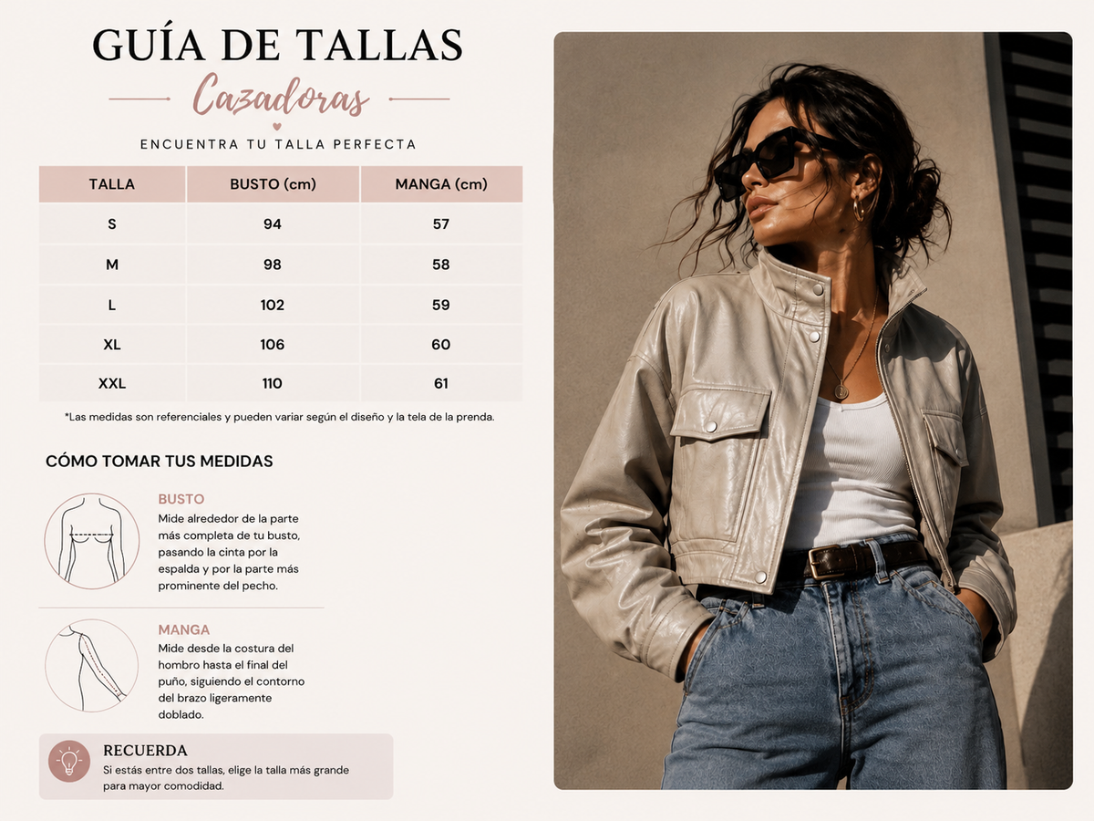 Guía de tallas de Chamarra Amarilla Dots